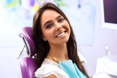 Patient receiving a professional dental cleaning